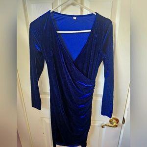 Blue velvet dress